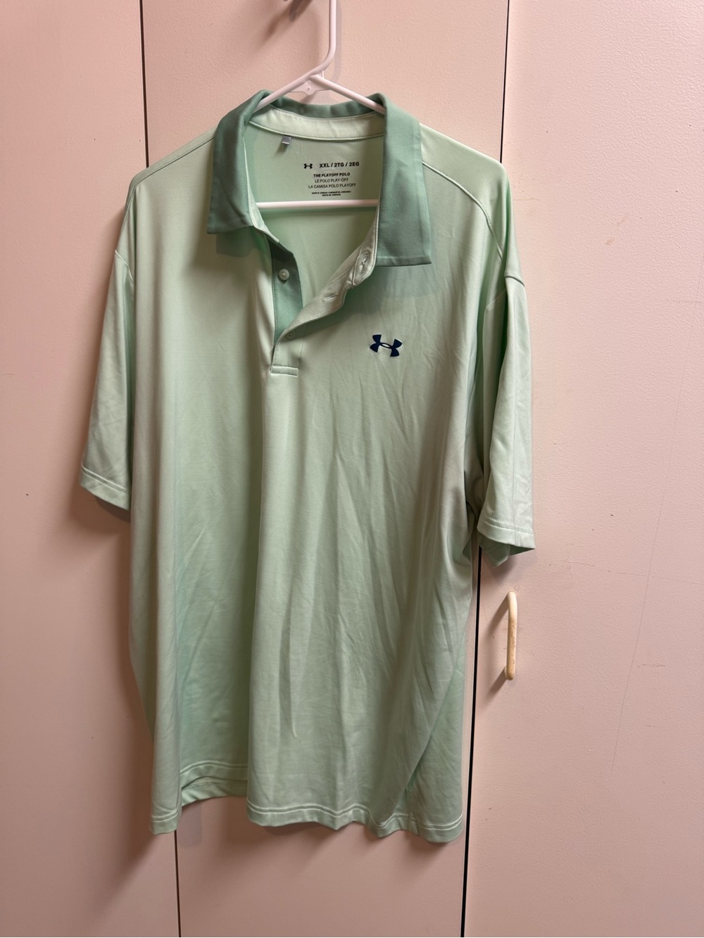 Under Armour Men's Light Mint Green Polo Shirt with Logo